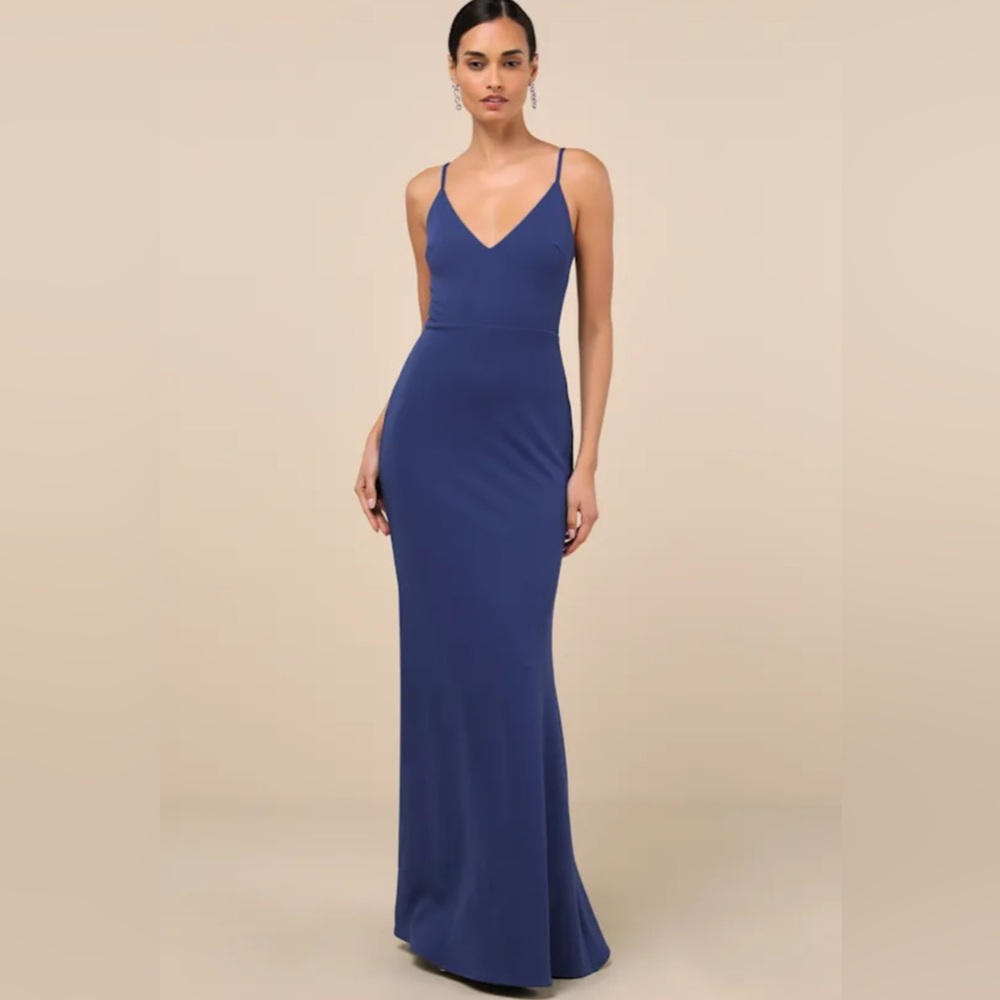Lulus Infinite Glory Royal Blue Maxi Dress XS